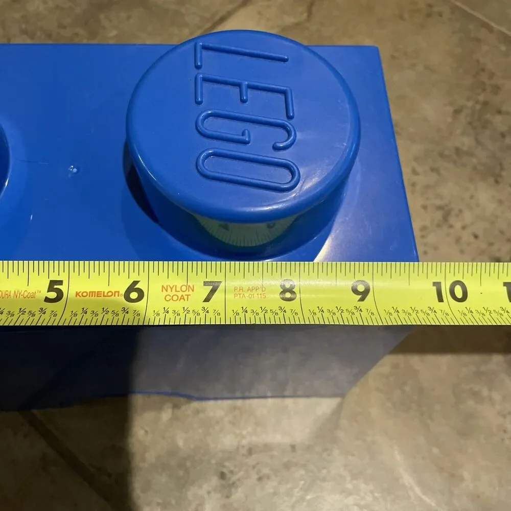 LEGO 2-stud Blue Storage Brick Plastic Stackable 10x5x6